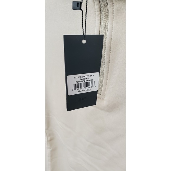 UNRL XS Elite Quarter Zip II Sandstone Athletic Pullover Top Men's NEW - Picture 5 of 5